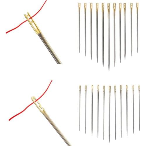 Blind Multi-size Needles Set Gold Tail Easy To Go Through From Side Hand Sewing Embroidery Tool DIY Needlework Sewing Needles