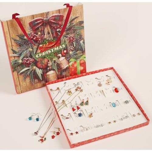 Christmas Bracelet Necklace Blind Box Set Xmas Pendants Sets New Xmas Ornaments Childrens Gift Box Countdown Calendar Gift Box