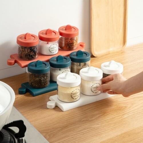 Plastic Seasoning Box Kitchen Combination Seasoning Jar Three-grid Salt Shaker Seasoning Storage Box