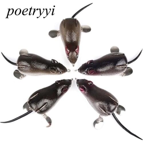 POETRYYI High Quality Kopper Live Target Mouse Lure 7cm / 17.43g Snakehead Lure Topwater Simulation Mouse Fishing Lure 30