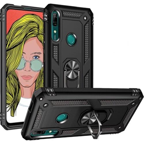 Hard PC + Soft TPU Shockproof Back Cover Case For Huawei Honor 9X Pro HLK-AL00 HLK-TL00 Stand Ring Case