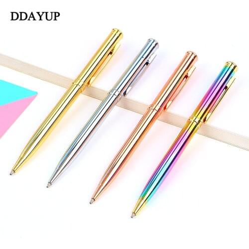 Rainbow Colorful Pen Metal Ballpoint Pen Bullet 1.0mm Nib Refill Office Writing Pen Rollerball Pen