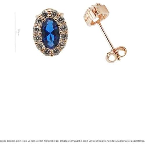 Sapphire Cubic Zirconia Silver Women 'S Earrings