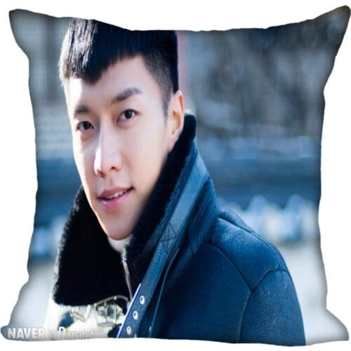 Custom Kpop Lee Seung Gi Printed Square silk Pillowcases 40x40cm,35x35cm One Side Satin Pillowcase Custom Logo