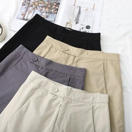 A variety of colors Pure cotton suit shorts women Loose summer New style art High waist Casual Tooling straight hot pants