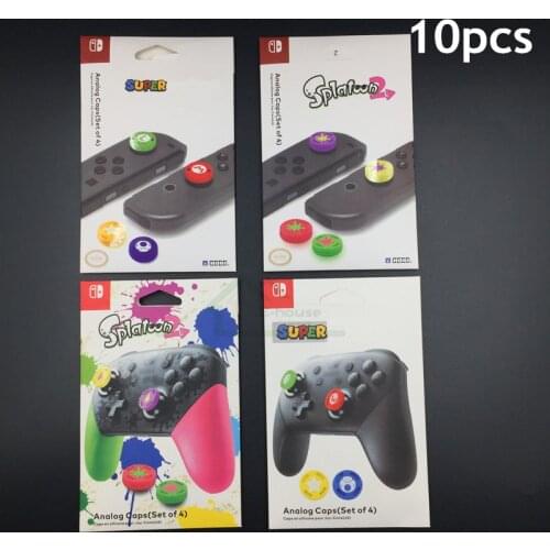 For Nintend Switch NS Joy-con Protector Splatoon 2 Silicone Cap Thumb Stick Analog Cover for Nintend Switch Pro for Mario Design