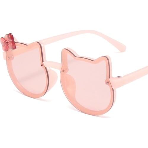 Fashion Cartoon Kitty Sunglasses For Children Boys Girls Ourdoor Child Glasses With UV400 Protection