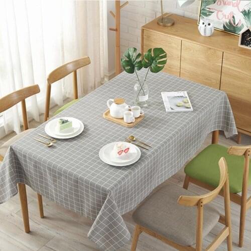 Stylish Table Cloth Classic Plaid Cotton Linen Rectangular Multifunctional Dinning Table Cloth for Kitchen Party Hotel 8 colors