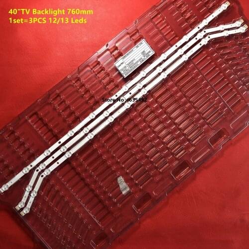 3pcs 760mm LED Backlight Lamp strip 12/13eds For Samsung 40'' TV UN40H5003 D3GE-400SMA-R2 2013SVS40 T2 3228N1 LM41-00001V 00001W