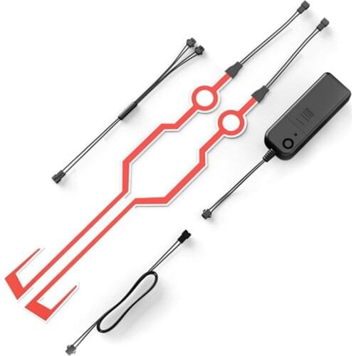 Night Riding Signal Flashing Stripe Bar Motorcycle Helmet Luminous Sticker Decal Portable Decoration Light Bar