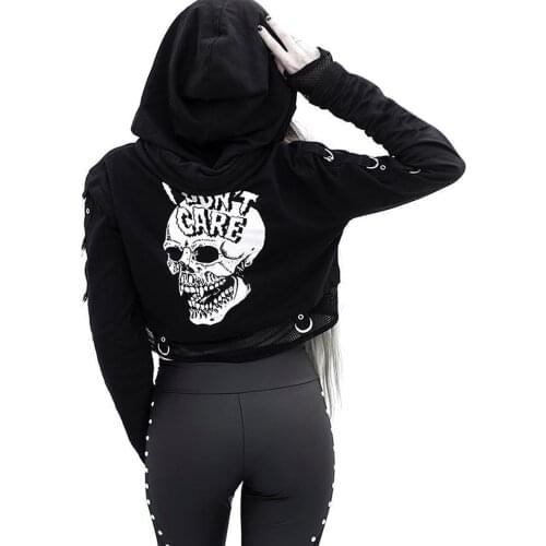 Streetwear Womens Pullover hoodie Autumn Loose Long-Sleeved Top Sternum Print Short Curled Hooded Sweatshirt #40