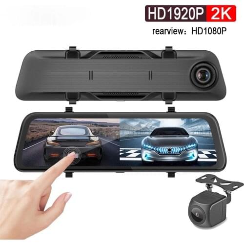 2K Car Dvr Mirror Camera 12 in Touch Screen Full HD 1920P Stream Media Dash 2 Lens Video Recorder 1080P Rear Camera car dvr 2021