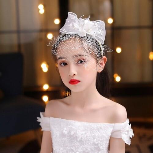 Pearl headband childrens head gauze net Korean performance dress tiara tiara birthday fairy tiara