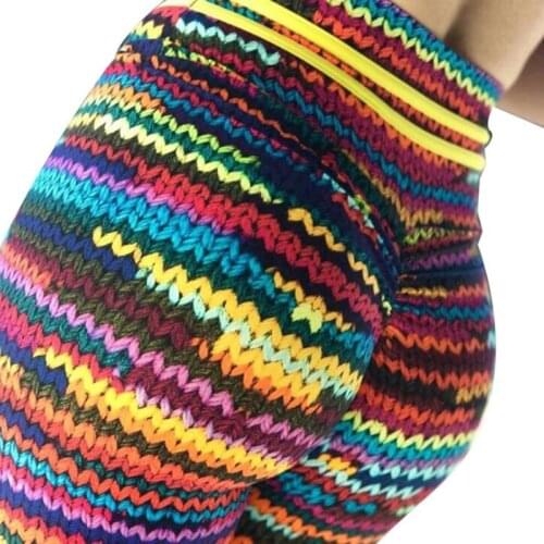 VIIANLES Workout Legging Push Up Women Knitting Polyester Jeggings Stretch Print Pants High Waist Gilr Fitness Trouser