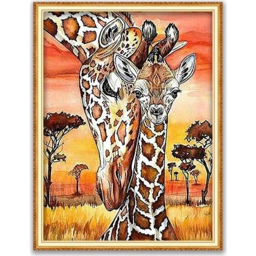 Animal Giraffe DIY 11CT Cross Stitch Embroidery Kits Craft Needlework Set Cotton Thread Printed Canvas Home Decoration Design