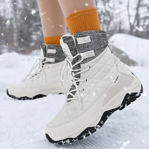 Snow Boots Female 2021 Winter Newest Waterproof Non-slip Plush Thickening Keep Warm Womens Shoes Big Size 35-46 Ladies Boots