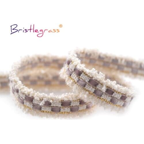BRISTLEGRASS 5 10 Yard 3/4" 18mm Glitter Velvet Braided Crochet Lace Trim Chic Macrame Tassel Ribbon Fabric Costume Dress Sewing