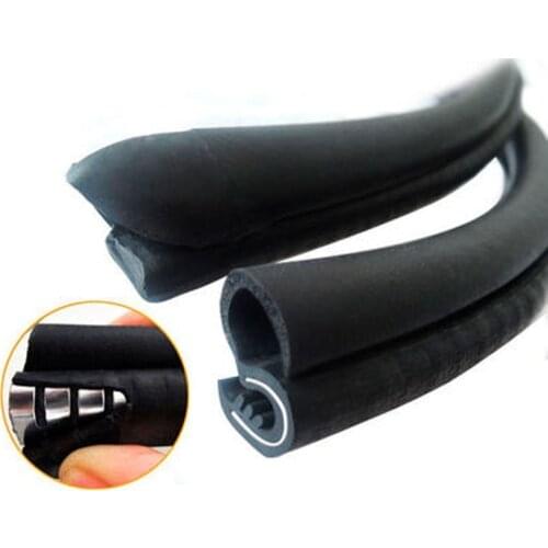 CHIZIYO 2PCS Rubber Stainless Steel Filler Strip For B Pillar Car Door Protection Sealant Strip Noise Insulation