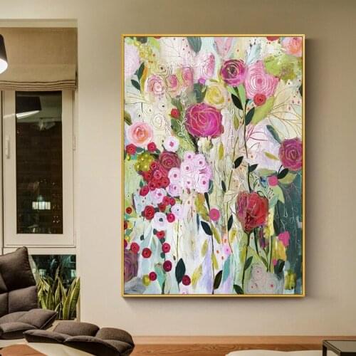 EECAMAIL DIY Diamond Painting Hundred Flowers Striving Beauty Modern Home Decoration Painting American Luxury Painting No Frame