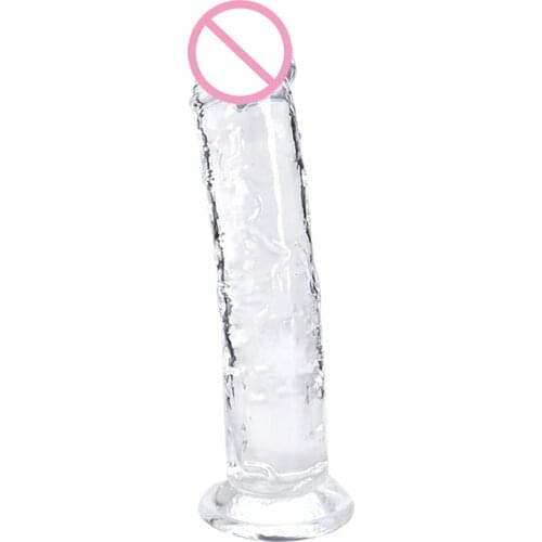 XXL Dildo Soft and Realistic Beginner Sex Toy Jelly Dildo Transparent with Strong Suction Cup Suitable for Female Male Gay