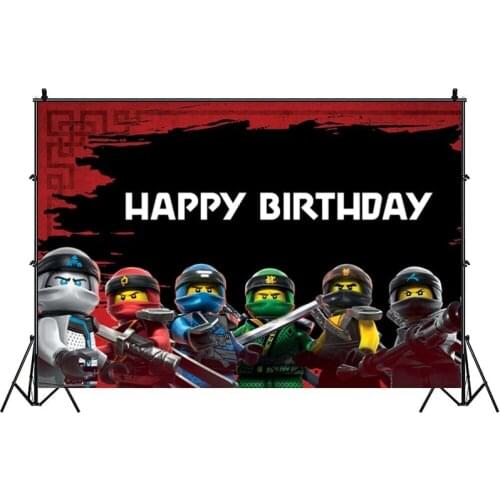 Ninjago Photo Backdrop Boys Kids Happy Birthday Party Photograph Background Banner Photocall Decoration