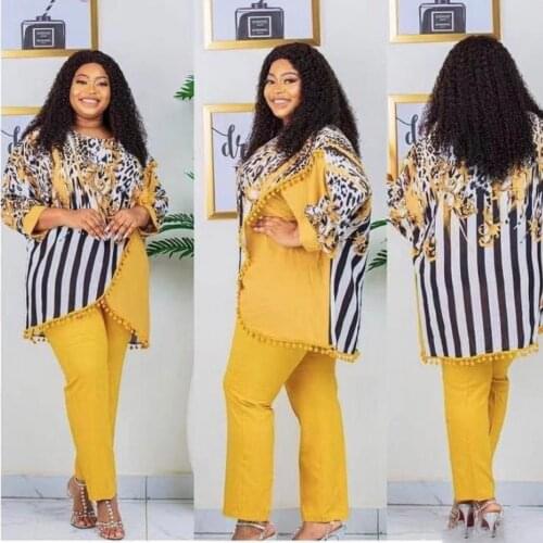 2 Piece Sets Africa Clothing Women Plus Size Pant Suits Ladies Business Office Shirt Tops And Pants Suits African Set For Ladies