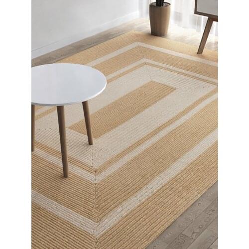 Handmade 100% Jute Rug Living Room Hand-woven Carpet Japanese Tatami Carpet Bedroom Bed Blanket Round Mat Can Be Customized