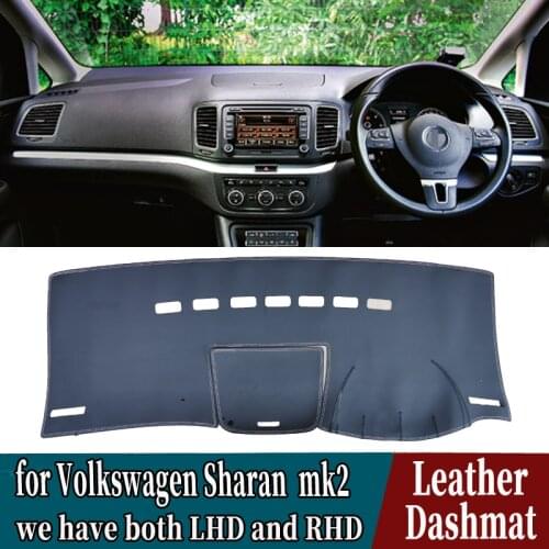 PU Leather Dashmat Dashboard Cover Mat Carpet Car-Styling accessories For VW Volkswagen Sharan SEAT Alhambra 2011 2013 2020 RHD