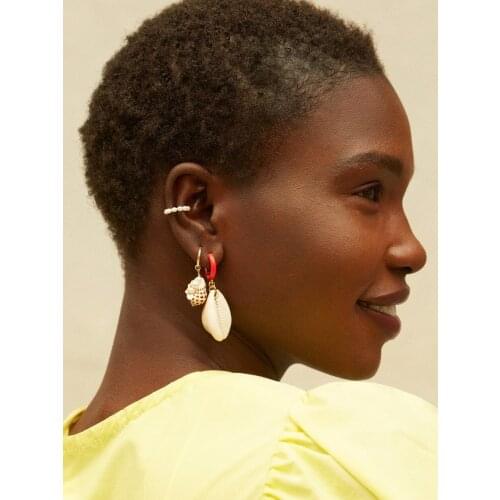 LUNA CHIAO New Style Jewelry Fresh Water Pearl Cuff Earring Ear Bone Mini Hoop Earrings for Women