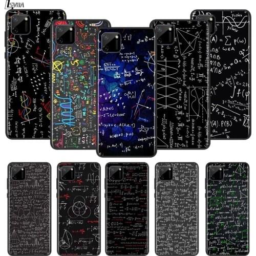 Mathematical equation blackboard For OPPO Realme Narzo 20 C2/3/11/12/15/17 X2 X3 X7 XT X50 Q2i V3 V5 V15 Pro Black Phone Case