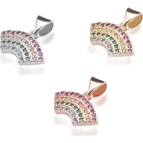 DIY Handmade Fashion Jewelry Rainbow Ice Cream Necklace Pendant For Jewelry Making Necklace Jewelry Accessories