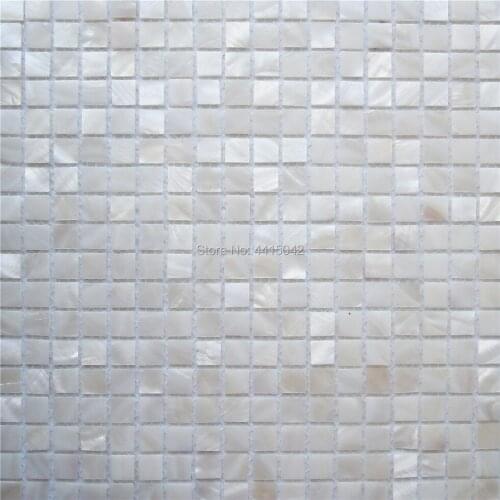 White mother of pearl mosaic tile for home decoration backsplash and bathroom wall tile 1 square meter/lot 15x15mm chips
