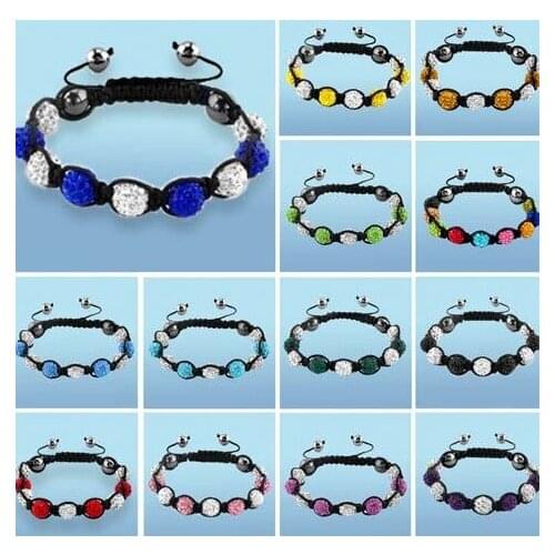 Can choose color! micro pave CZ Disco Ball Beads mix white Bracelet fashion Gift for wo jewelry crystal