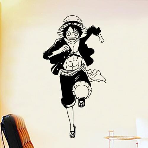Cartoon One Piece Movie Japanese Anime Wall Decals Art Home Decor Kids Room Nursery Luffy Wall Sticker Removable Mural Baby Room