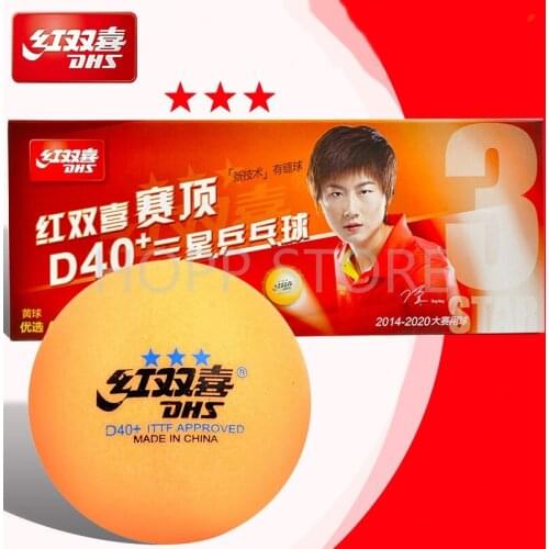 DHS 3-star D40+ orange table tennis ball 3 star new material seamed ABS plastic poly ping pong balls
