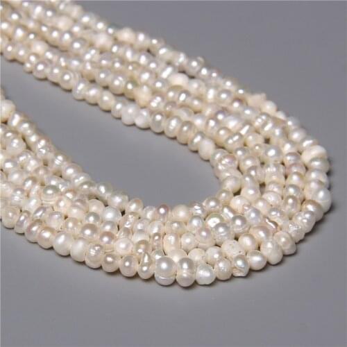 Natural Loose White Pearl Spacer Beads For Jewelry Making Bracelet Necklace Earring 14'' Cultured Real Freshwater Pearl Beads