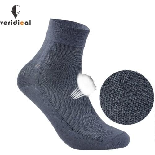 Veridical 5 Pairs/Lot Breathable Mesh Short Socks For Male Combed Cotton Summer Business Sox Work Harajuku Socks Gifts For Men