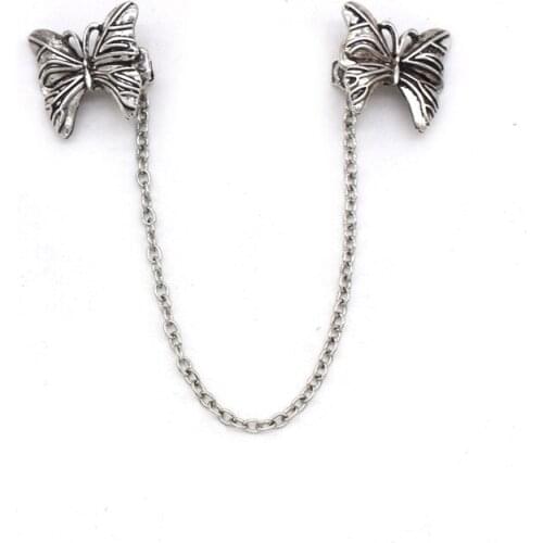 New Butterfly Brooch Chain Sweater Clip Women Fashion Korean Pins Brooches For Dress Clothes Decoration Jewelry Accessories