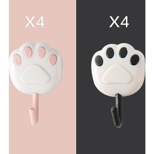 New 8PCS Towel Hook Plastic Door Hanger Self Adhesive Wall Hanger Hat Racks Key Hanger Wall Organizer Home Decor Key Holder tool