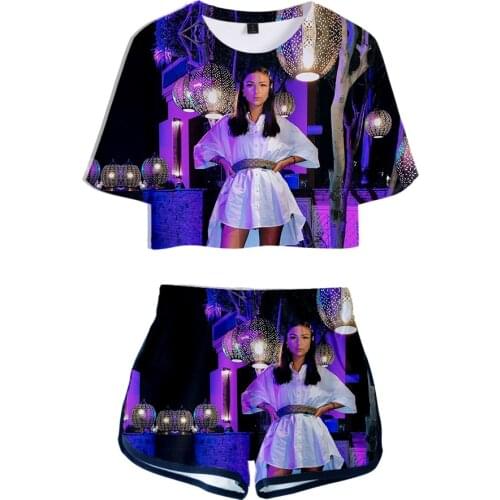 New Eva Queen 2 pieces Set Sexy Tshirt Summer Kawaii Girl Fashion Casual Sets Preppy Style 2020 arrival Women Streetwear