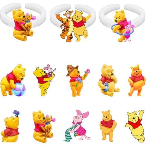 Disney Pooh And Jumping Tiger Ring Animation Character New Ring Cute White Ring Resin Ring Party Party Accessories