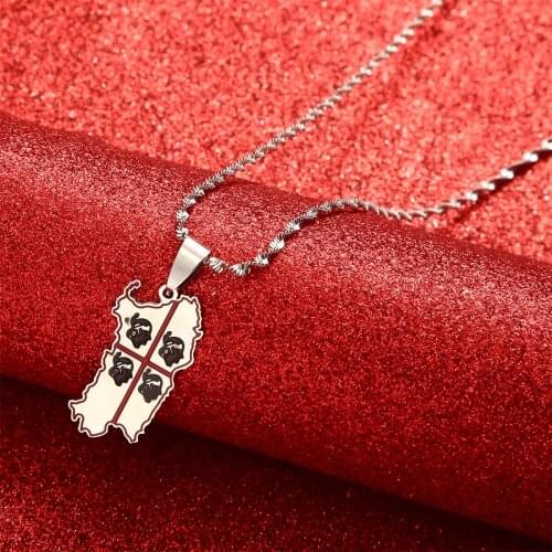 Italy With Sardinia Map Pendant Necklaces Italian Maps Jewelry Gifts