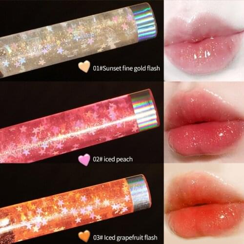 Transparent Lip Gloss Pearl Lip Gloss Moisturizing Liquid Lipstick Non-stick Cup Non-fading Lip Oil Makeup Cosmetics