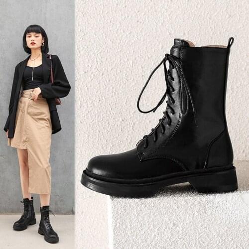 Boots Women Round Toe Ankle Boots for Women Short Plush Winter Shoes Women Botas Mujer 34-40