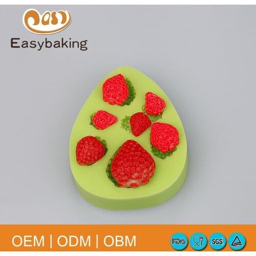 Lovely Fruit Strawberry shape candle molds 3d Fondant cake decorating Silicone mold