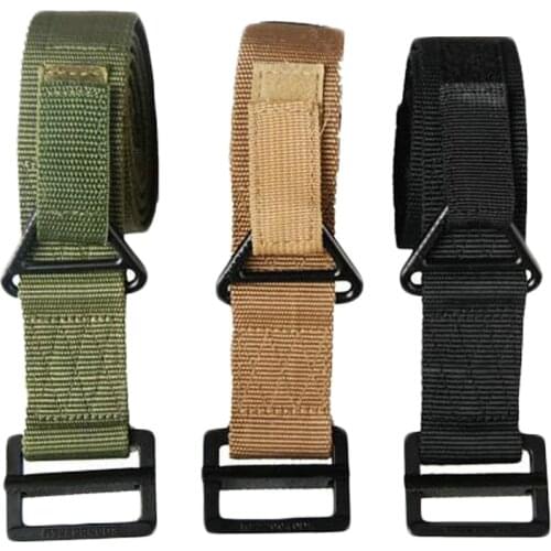 Tactical Military CQB Belt Nylon Adjustable Thicken Men Outdoor Sports Waistband with Triangle hook Hunting Hiking Climbing