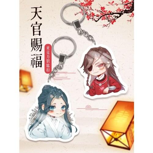 Tian Guan Ci Fu HOT Anime Cheng Hua Lian Xie Acrylic Charm Keychains Heaven Official’s Blessing cute Bags Pendant Toy Xmas Gifts
