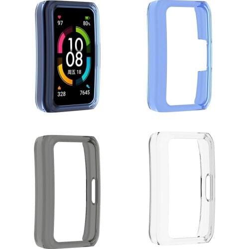 PC Shell Screen Protector Slim Protective Frame Case Cover For -Huawei Honor Band 6 Smart Watch Transparent Housing Frame