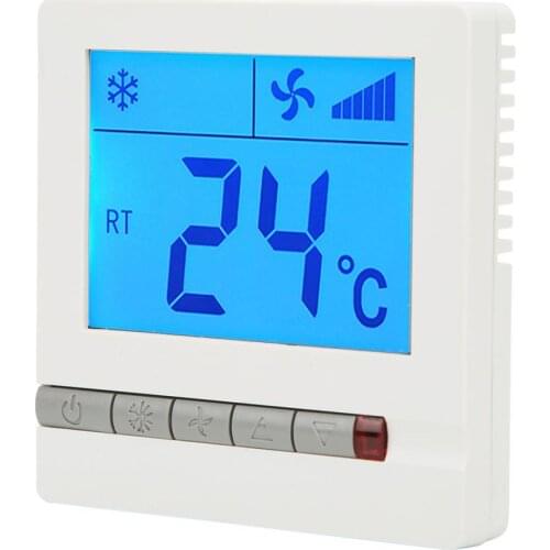 LCD Digital Thermostat Delay Compressor Fan Coil Unit Temperature Controller Humidity Meter For infrared remote control 2019