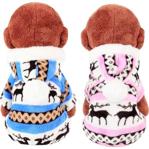Winter Pet Dog Clothes for Small Dogs Christmas Puppy Cat Costume Warm Fleece Dog Hooded Clothing Chihuahua Yorkie Coat Jackets
